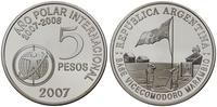 5 pesos 2007, Rok Polarny 2007-2008, srebro prób