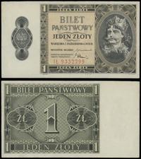 1 złoty 1.10.1938, seria IŁ, numeracja 9332299, 