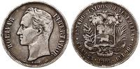 5 boliwarów 1901, Paryż, srebro próby 900, 24.83