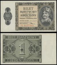 1 złoty 1.10.1938, seria IG, numeracja 6457344, 