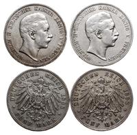 Niemcy, zestaw: 4 x 5 marek, 2 x 1898 i 2 x 1903
