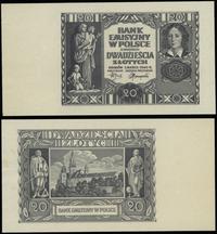 niedokończony druk 20 złotych 1.03.1940, bez ozn
