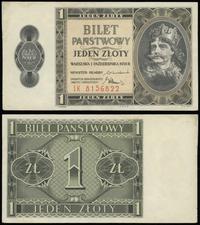 1 złoty 1.10.1938, seria IK, numeracja 8156822, 