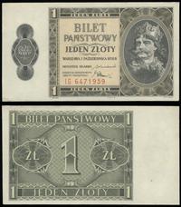 1 złoty 1.10.1938, seria IG, numeracja 6471959, 
