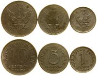 zestaw: 1 fenig 1918 F, 5 fenigów 1917 F, 10 fen