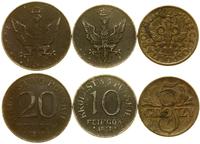 zestaw: 10 fenigów 1917 F, 20 fenigów 1917 F, 5 