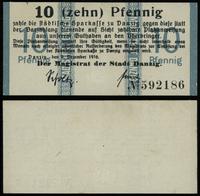 10 fenigów 9.12.1916, numeracja 592186, z suchym