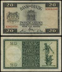 20 guldenów 1.11.1937, seria K, numeracja 363090