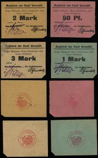 Prusy Wschodnie, zestaw: 50 fenigów, 1 marka, 2 marki, 3 marki, bez daty (1914)