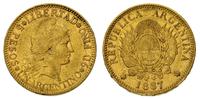 5 peso=1 argentino 1887, złoto 8.03 g