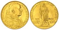 100 lirów 1933/34, Rzym, złoto 8.80 g, Berman 33