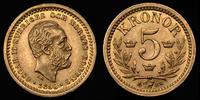 5 koron 1899, złoto 2.44 g