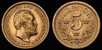 5 koron 1901, złoto 2.24 g