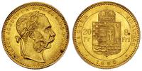 20 franków=8 forintów 1880, złoto 6.45 g