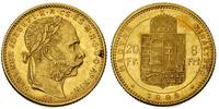 20 franków=8 forintów 1882, złoto 6.46 g