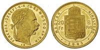 20 franków = 8 forintów 1885, złoto 6.45 g