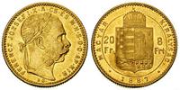 20 franków=8 forintów 1887, złoto 6.45 g