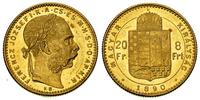 20 franków= 8 forintów 1890, Kremnica, złoto 6.4