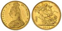 1 funt 1887, Londyn, złoto 7.98 g
