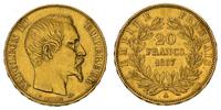 20 franków 1857/A , Paryż, złoto 6.44 g
