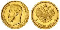 5 rubli 1909, złoto 4.29 g, rzadszy rocznik
