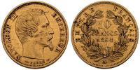 10 franków 1854/A, Paryż, , złoto 3.25 g, bardzo