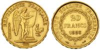 20 franków 1886/A, Paryż, złoto 6.45 g