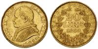20 lirów 1866, złoto 6.45 g