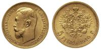 5 rubli 1910, Petersburg, złoto 4.30 g, rzadki r