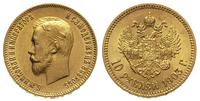 10 rubli 1903, Petersburg, złoto 8.60 g, piękny 
