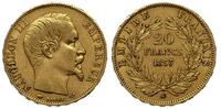 20 franków 1857/A, Paryź, złoto 6.45 g