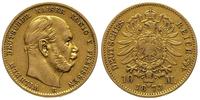 10 marek 1873/B, Hanower, złoto 3.89 g, rysy w t