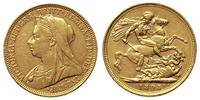 1 funt 1895 / M, Melbourne, złoto 7.95 g
