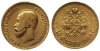 10 rubli 1909, Petersburg, złoto 8.60 g, rzadki 