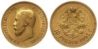 10 rubli 1903/AR, Petersburg, złoto 8.59 g, Bitk