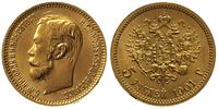 5 rubli 1901 /FZ, Petersburg, złoto 4.30 g, Bitk