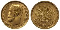 5 rubli 1899 /EB, Petersburg, złoto 4.30 g, Bitk