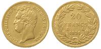 20 franków 1831/A, Paryż, złoto 6.37 g, Friedber