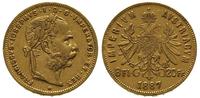 8 florenów = 20 franków 1887, Wiedeń, złoto 6.43