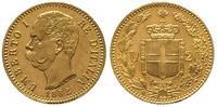 20 lirów  1882/R, Rzym, złoto 6.43 g, Friedberg 