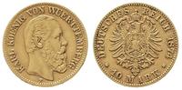 10 marek 1874/F, Stuttgart, złoto 3.92 g