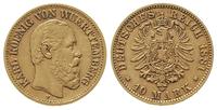 10 marek 1881/F, Stuttgart, złoto 3.95 g