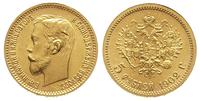 5 rubli 1902/AP, Petersburg, złoto 4.30 g