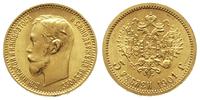 5 rubli 1901/FZ, Petersburg, złoto 4.29 g