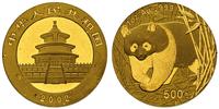 500 juanów 2002, Panda, złoto próby "999" 31.20 