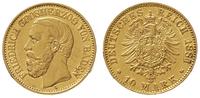 10 marek 1881 / G, Karlsruhe, złoto 3.98 g, rzad