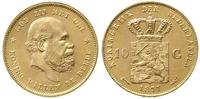 10 guldenów 1878, Utrecht, złoto 6.73 g, bardzo 