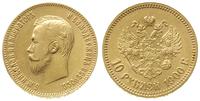 10 rubli 1900/FZ, Petersburg, złoto 8.58 g, ładn