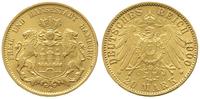 20 marek 1900/J, Hamburg, złoto 7.94 g, ładne, J