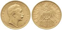 20 marek 1909/J, Hamburg, złoto 7.96 g, bardzo ł